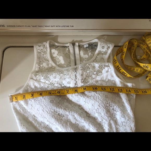 White lace lined mini dress Papaya S/M - Picture 6 of 8